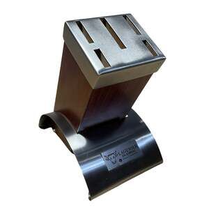 Laguiole 5-Slot Solid Wood Knife Block Holder France